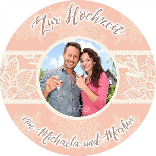 Tortenbild Hochzeit Apricot Rund