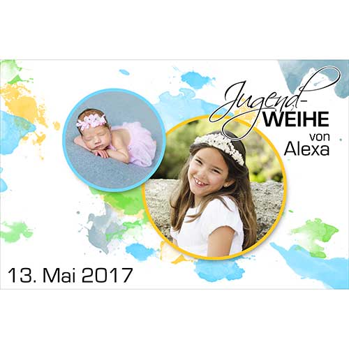 Tortenbild Jugendweihe Motiv Kleckse Rechteckig