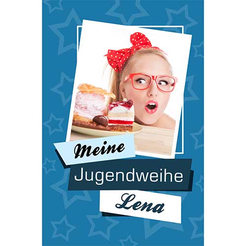 Tortenbild Jugendweihe Motiv Dunkelblau Rechteckig
