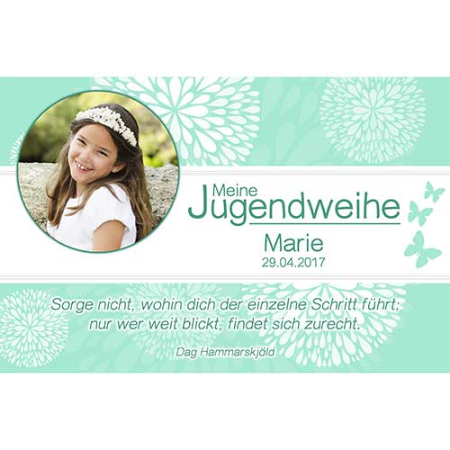 Tortenbild Jugendweihe Motiv Mint Rechteckig