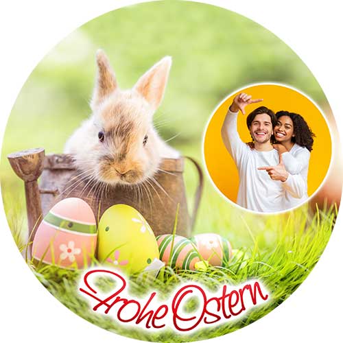 Tortenbild Ostern Motiv Häschen Rund