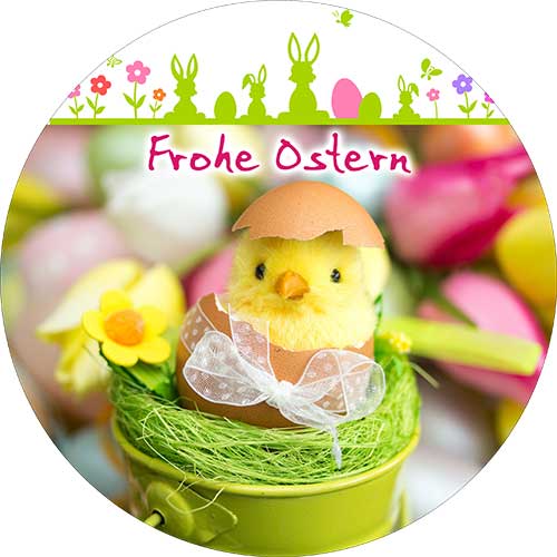Tortenbild Ostern Motiv Küken Rund