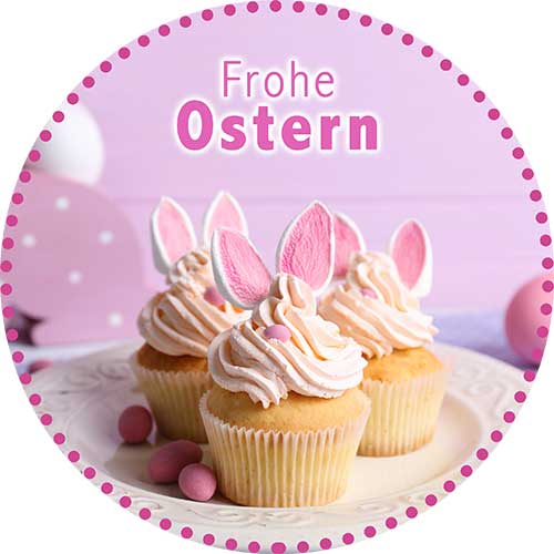Tortenbild Ostern Motiv Ostercups Rund