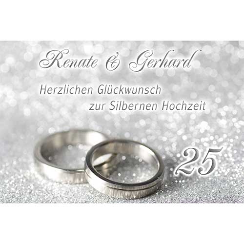 Tortenbild Silberne Hochzeit Ringe Rechteckig