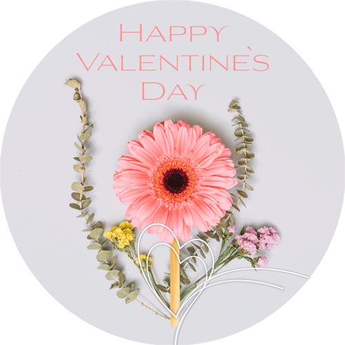 Tortenbild Valentinstag Blume Grau Rosa Rund