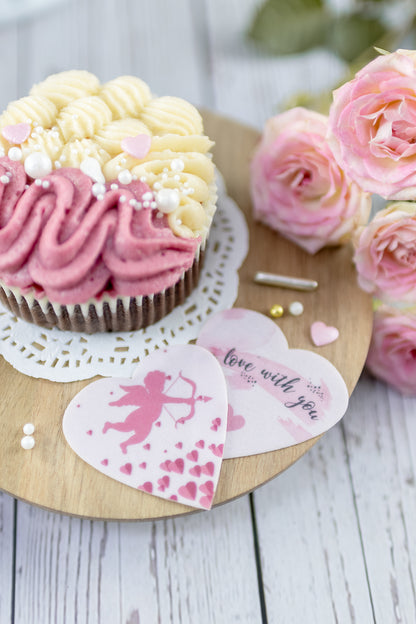 Bedruckte Oblaten Valentinstag Rosa - Herzform – Bild 4