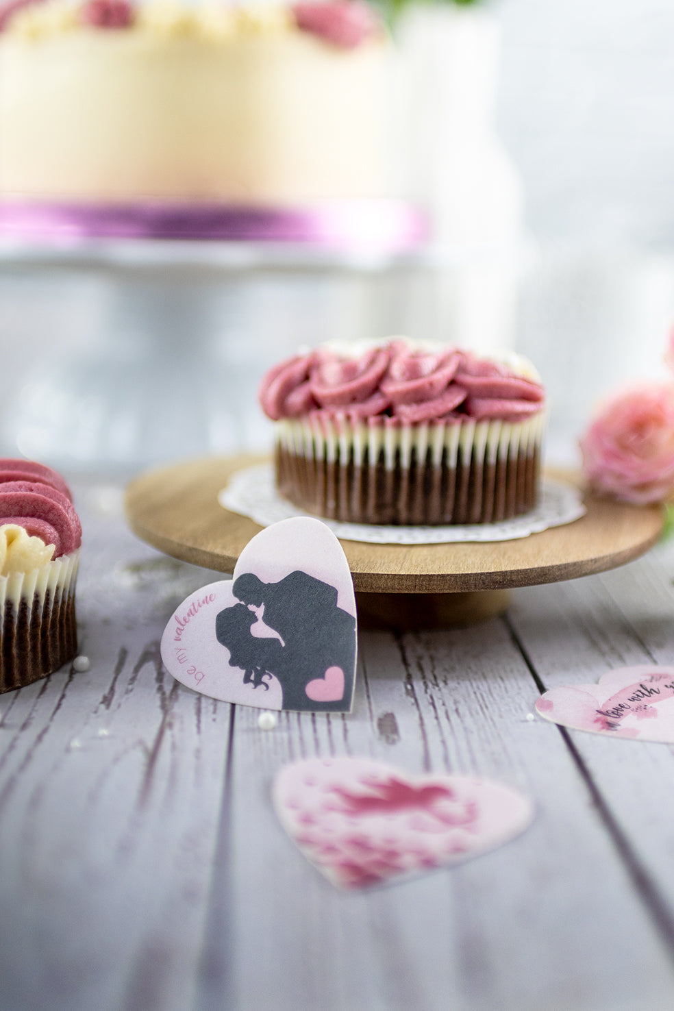 Bedruckte Oblaten Valentinstag Rosa - Herzform – Bild 5