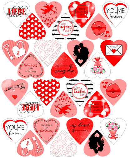 Bedruckte Oblaten Valentinstag Rot – Bild 1