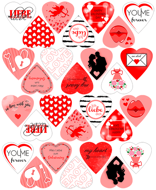 Bedruckte Oblaten Valentinstag Rot – Bild 1