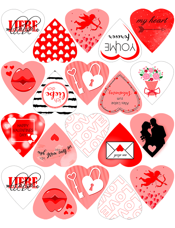 Bedruckte Oblaten Valentinstag Rot – Bild 2
