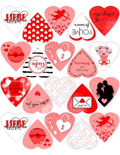 Bedruckte Oblaten Valentinstag Rot – Bild 2