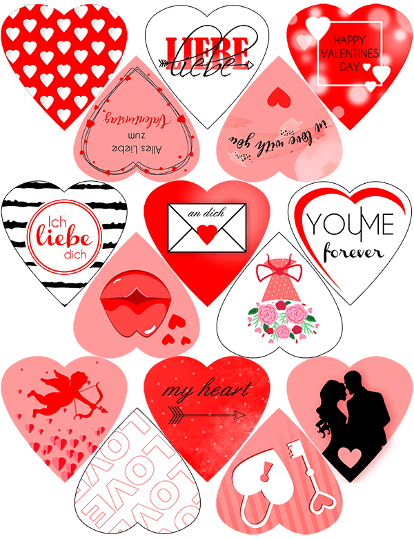 Bedruckte Oblaten Valentinstag Rot – Bild 3