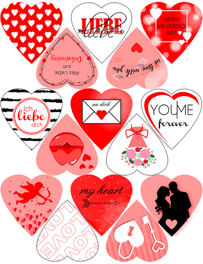 Bedruckte Oblaten Valentinstag Rot – Bild 3