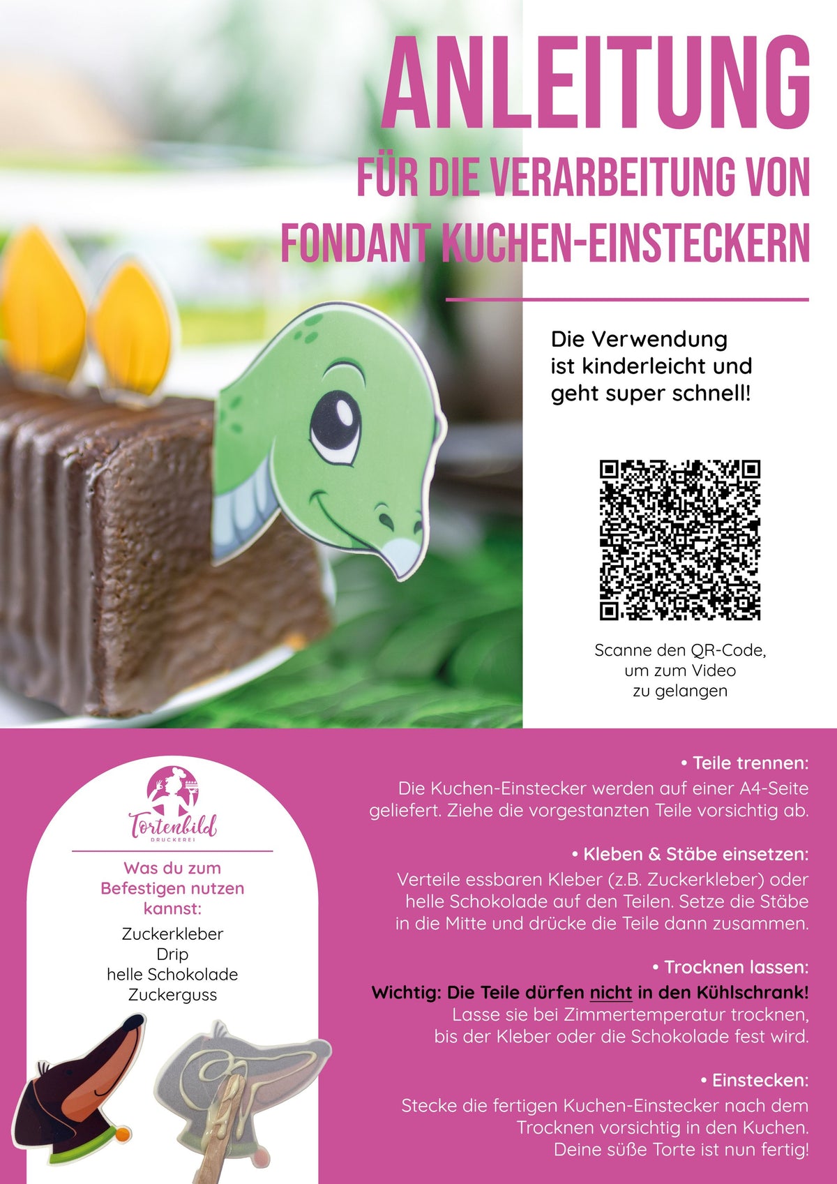 Fondant Kuchen-Einstecker - Dinosaurier – Bild 5