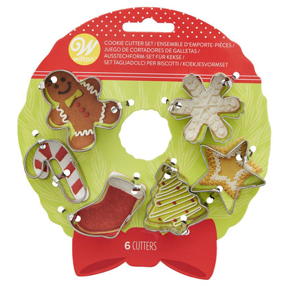Wilton Cookie Cutter Set Kranz 6 Ausstecher Weihnachten