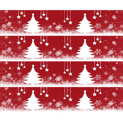 Tortenband rot mit weißen Schneeflocken und Tannenbaum