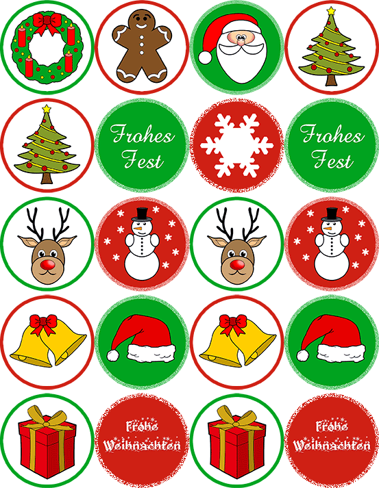 Oblaten mit Motiv Weihnachten bunt – Bild 1