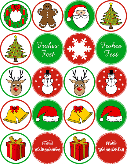 Oblaten mit Motiv Weihnachten bunt – Bild 1