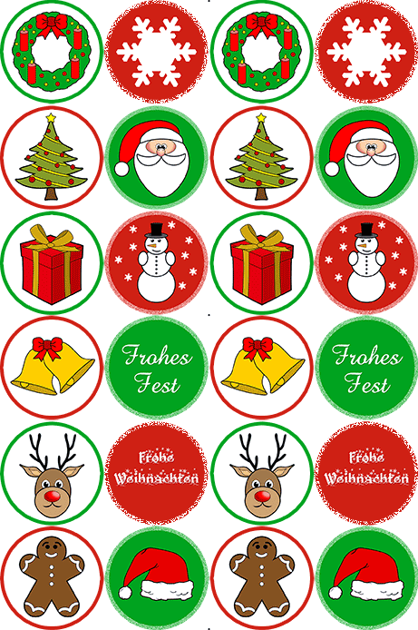Oblaten mit Motiv Weihnachten bunt – Bild 2
