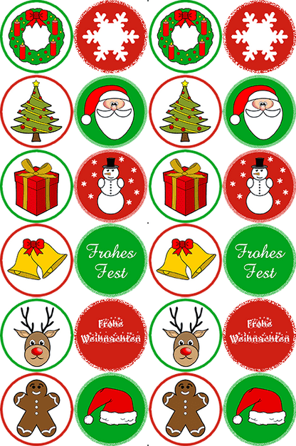 Oblaten mit Motiv Weihnachten bunt – Bild 2