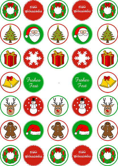 Oblaten mit Motiv Weihnachten bunt – Bild 3
