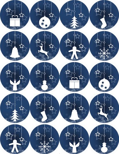 Oblaten mit Motiv Weihnachten Blau – Bild 1