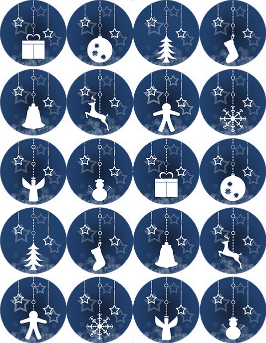 Oblaten mit Motiv Weihnachten Blau – Bild 1
