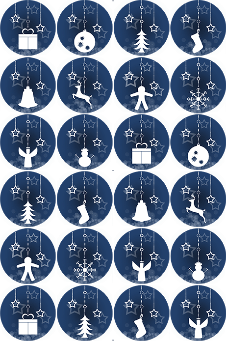 Oblaten mit Motiv Weihnachten Blau – Bild 2