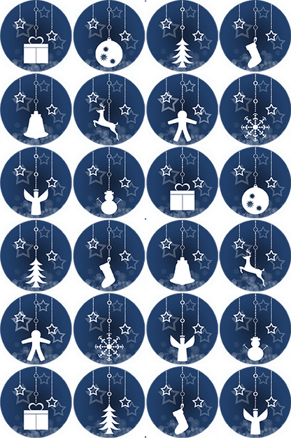 Oblaten mit Motiv Weihnachten Blau – Bild 2