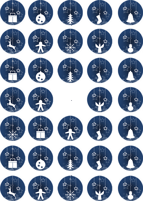 Oblaten mit Motiv Weihnachten Blau – Bild 3