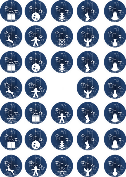 Oblaten mit Motiv Weihnachten Blau – Bild 3
