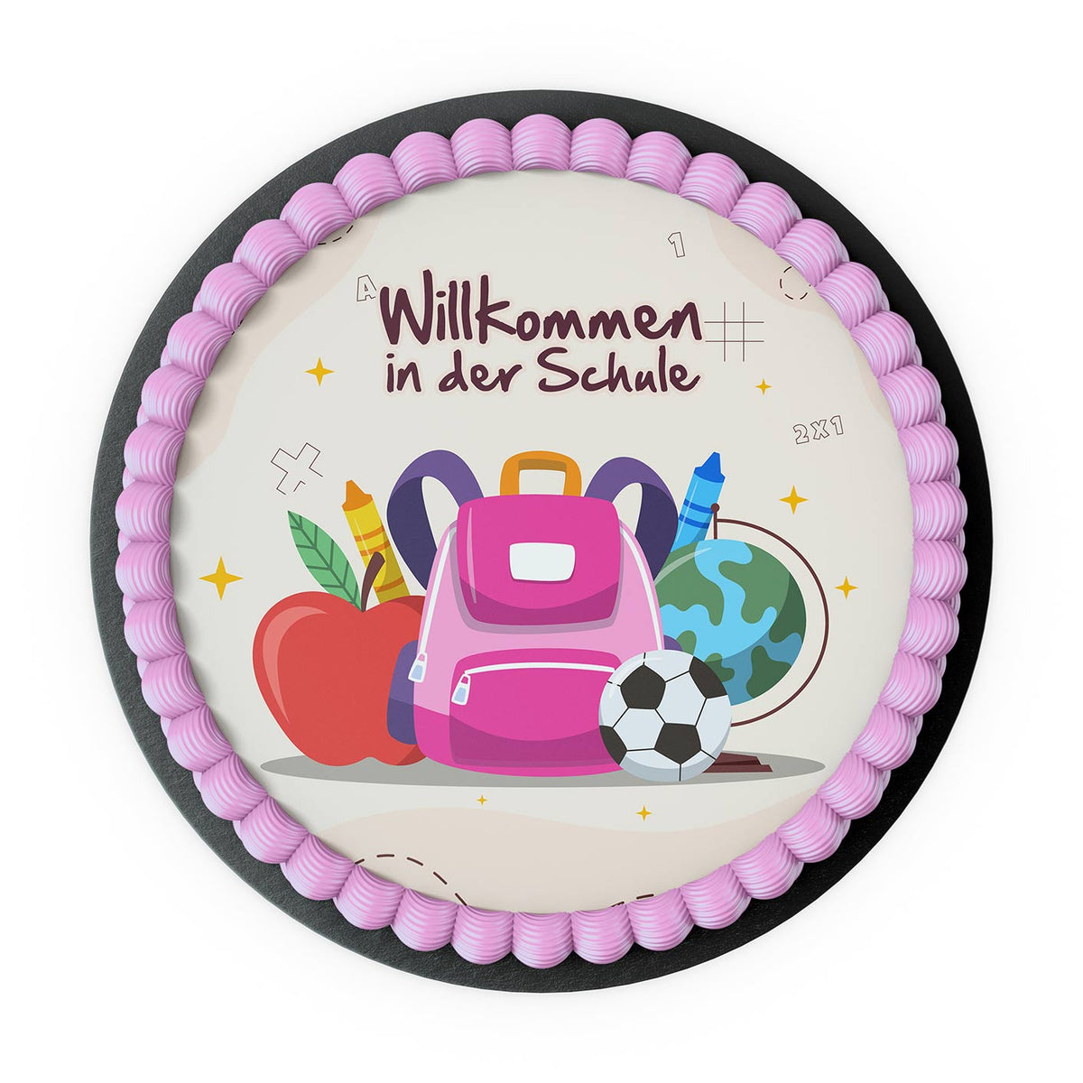 Tortenbild "Willkommen in der Schule" Rund – Bild 2