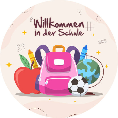 Tortenbild "Willkommen in der Schule" Rund – Bild 1