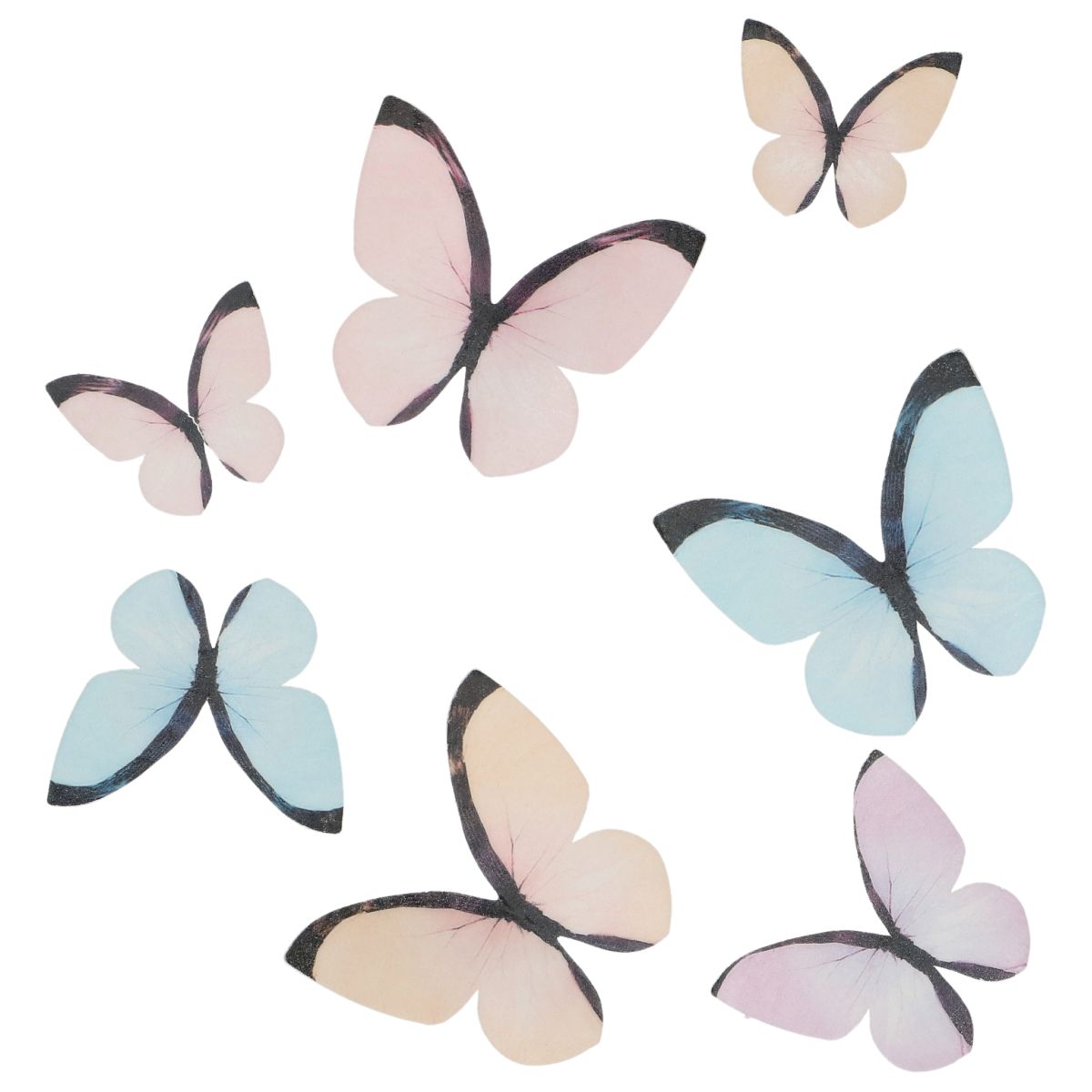 Wilton essbare Oblatendekorationen Schmetterlinge Pastel