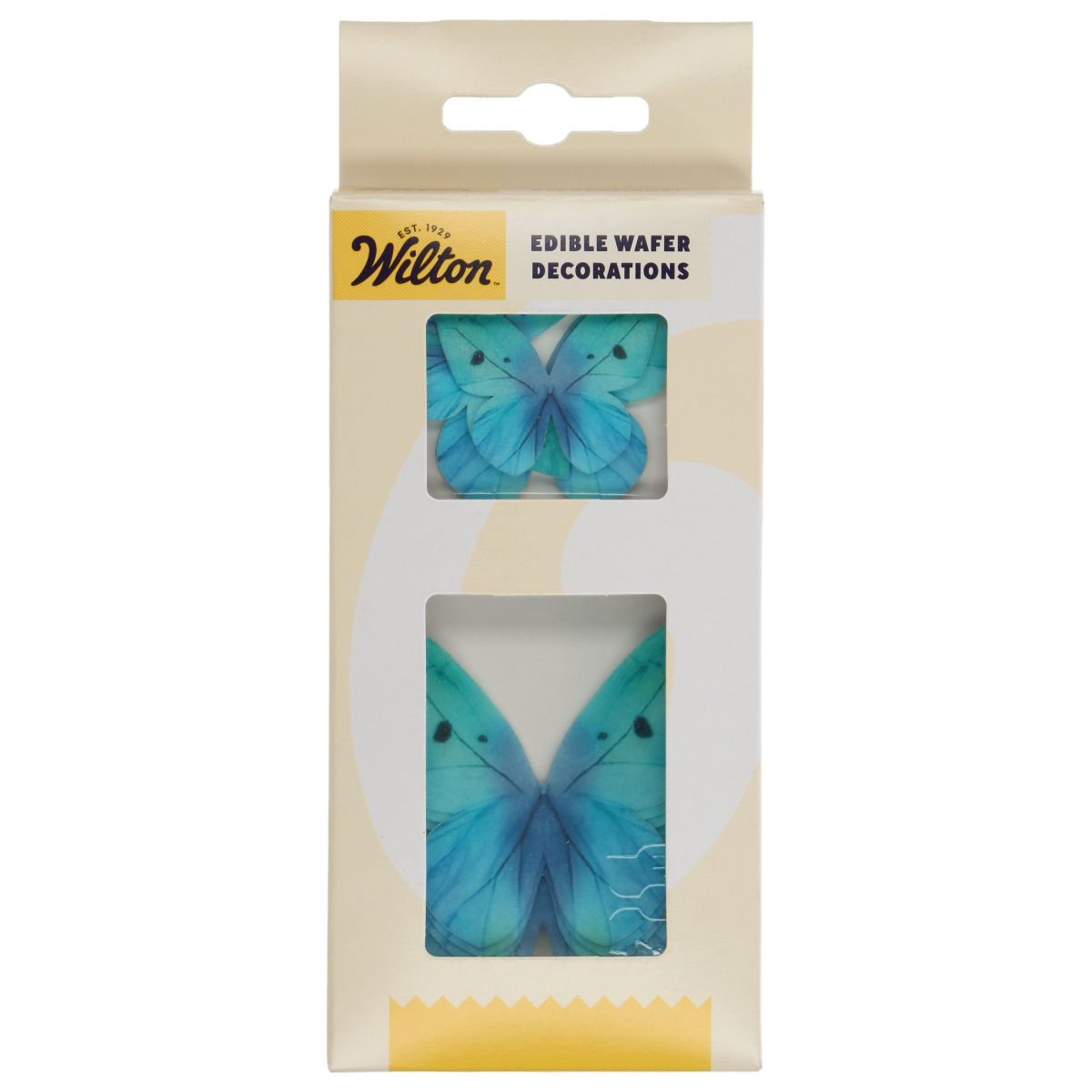 Wilton essbare Oblatendekorationen Schmetterlinge Ombre Blau Packung
