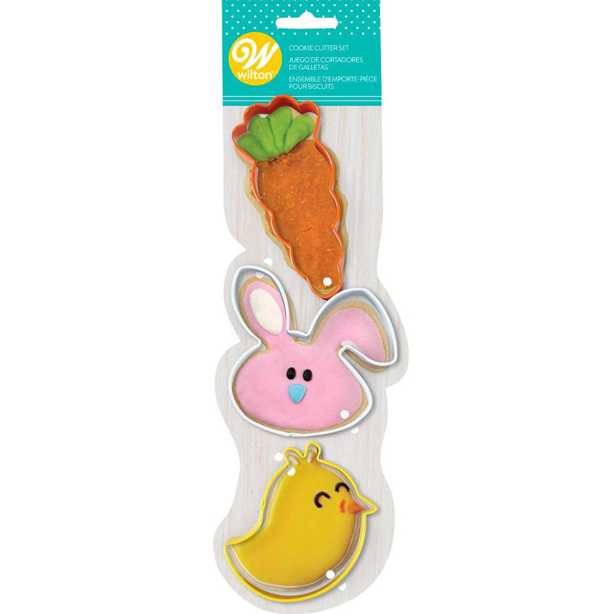 Wilton 3er Ausstecher Set Funny Easter Möhre, Hase, Küken