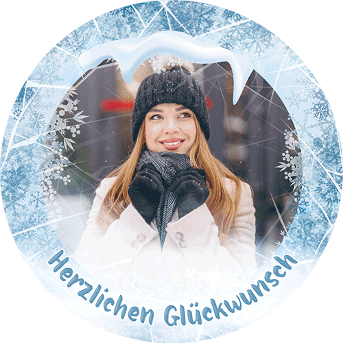 Tortenbild Winter Rund