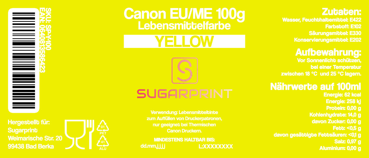 YELLOW Lebensmitteltinte 100ml – Bild 4