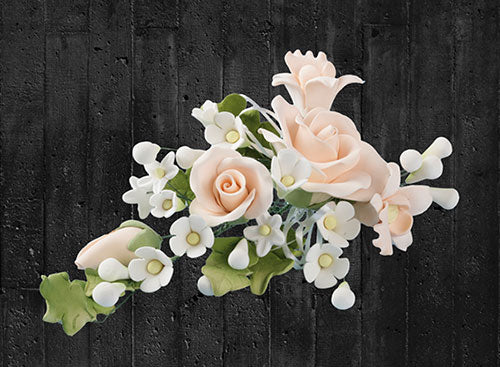 Zucker-Blumenbouquet Rose Apricot – Bild 1