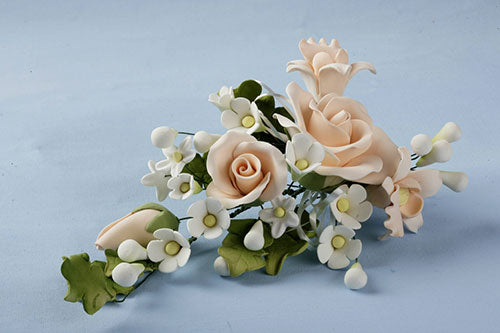 Zucker-Blumenbouquet Rose Apricot – Bild 2