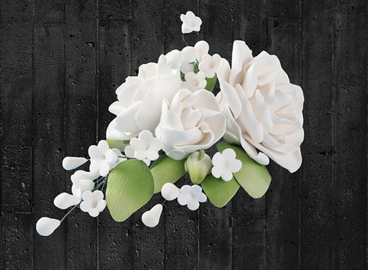 Zucker-Blumenbouquet Rose weiß – Bild 1