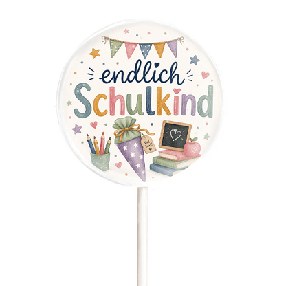 MotivLolli endlich Schulkind | Zuckertüte Blau oder Lila | Einschulung – Bild 1
