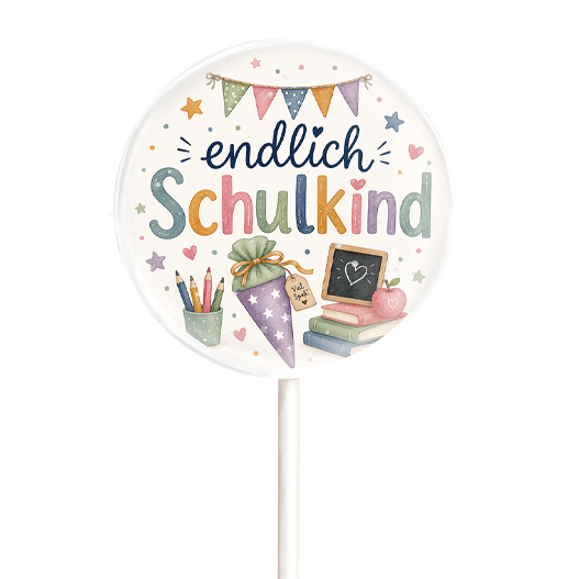 MotivLolli endlich Schulkind | Zuckertüte Blau oder Lila | Einschulung – Bild 1