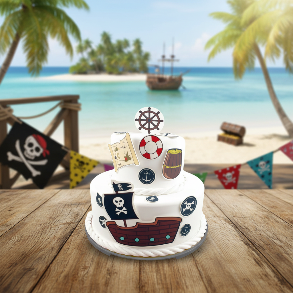 Fondant Kuchen-Tattoo - Pirat – Bild 3