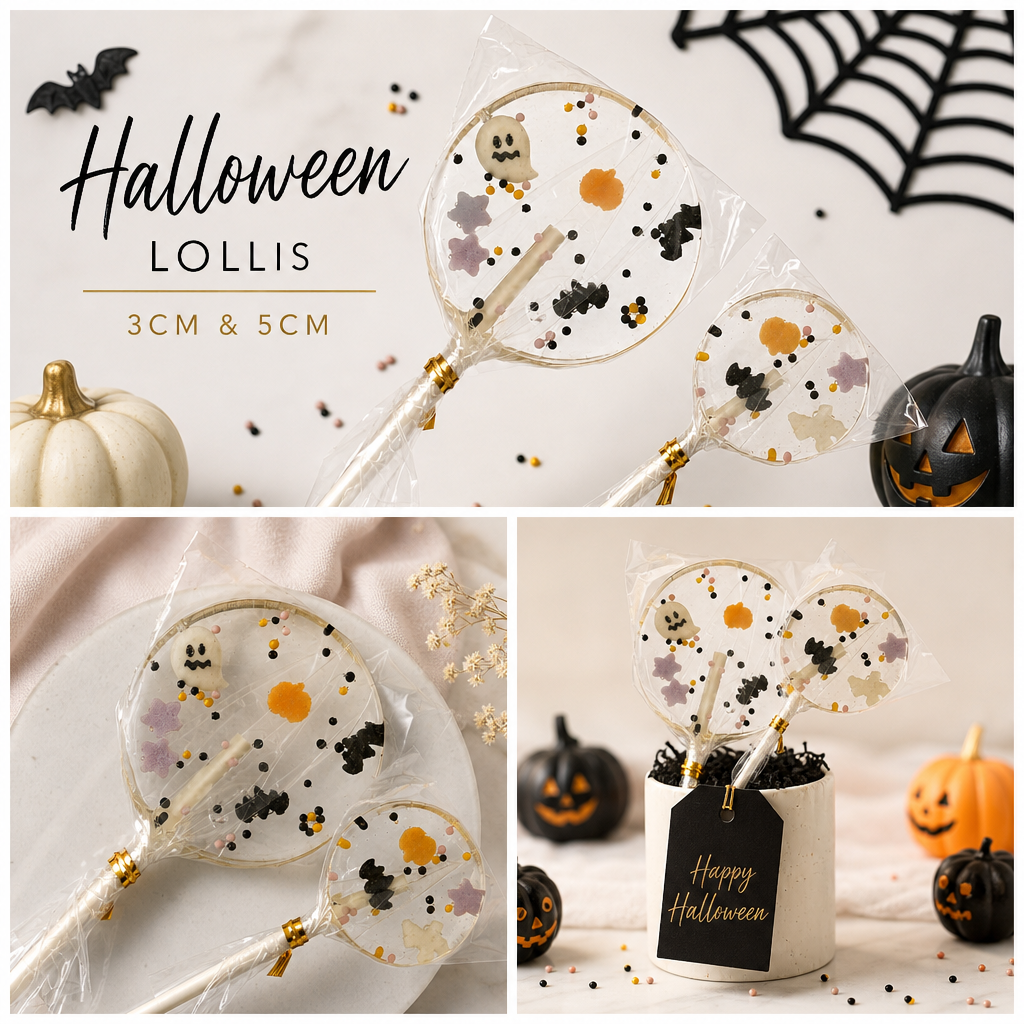 Halloween Lolli mit bunten Nonpareilles