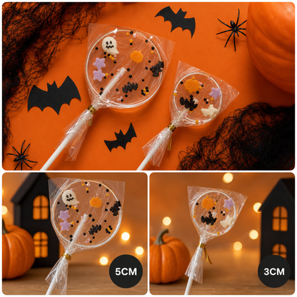 Halloween Lolli mit bunten Nonpareilles