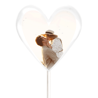 Fotololli in Herzform mit Beispielfoto eines Paares