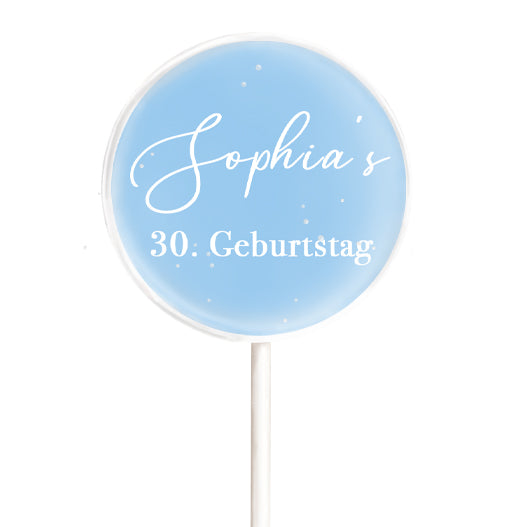 MotivLolli Kapstadt hellblau mit Namen und Geburtstag