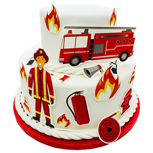 Fondant Kuchen-Tattoo - Feuerwehr – Bild 1