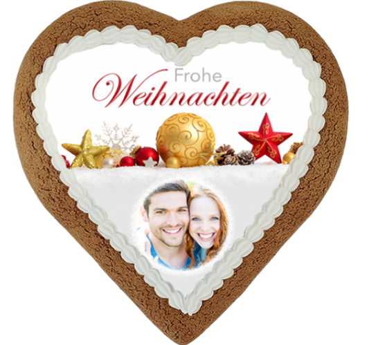 Lebkuchenherz Maxi - Motiv Goldene Deko